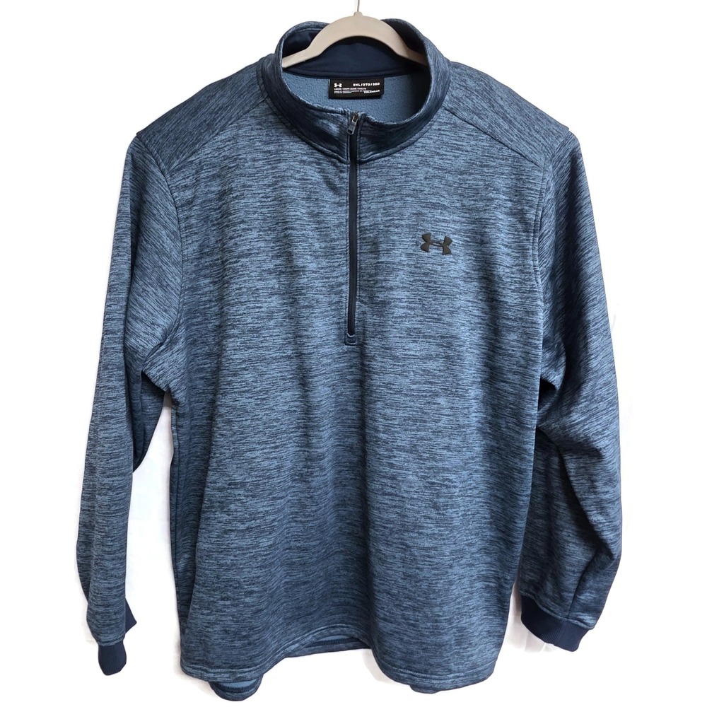 Under Armour Men 3XL ColdGear Quarter Zip Pullover Blue Space Dye 1320745